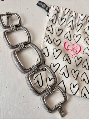 Brighton "Retro Grade" retired bracelet features wide, etched square links
